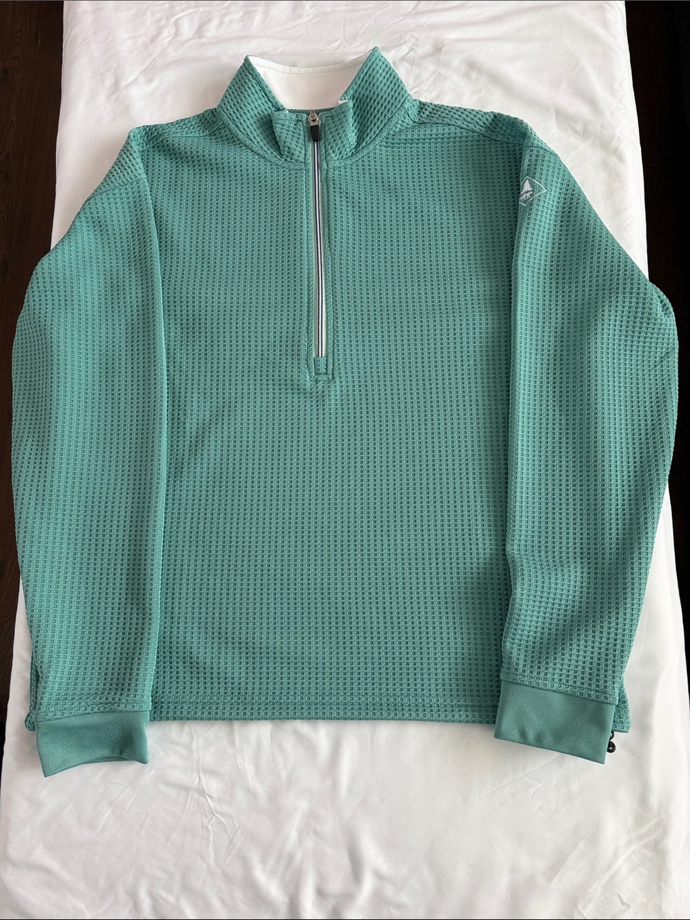 Straight Down Opal Half-Zip Sea Green, Size Large